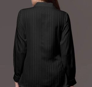 Elegant Black Striped Button-Down Shirt