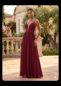 Elegant Burgundy Evening Gown