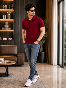 🇳🇿💫🎀Men's Maroon Polo T-Shirt