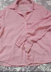 Chic Pink Chevron Textured Top