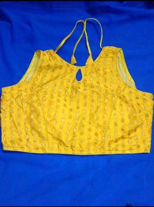 Blue saree with beautiful Yellow Blouse