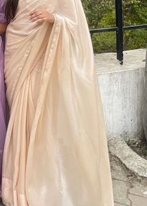 beautiful beige ready to wear saare(2 minute)