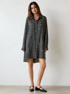 Chic Printed Shirt Dress