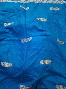 Teal Embroidered Shawl
