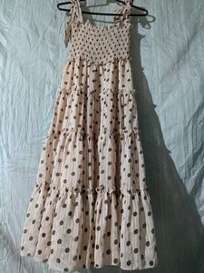 Polka Dot Tiered Smocked Dress