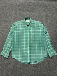 Men's Green Plaid Button-Up Shirt