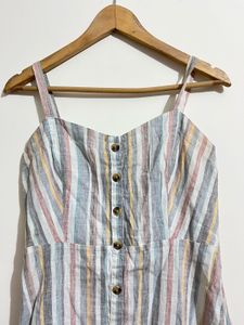 Striped Button-Front Sundress