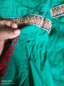 Green Embroidered anarkali kurti
