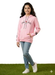 Cute Pink Cat Hoodie