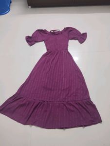 Purple Ruffle Sleeve Maxi Dress