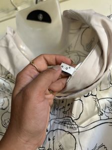 Cute Elephant Print Button-Up Shirt