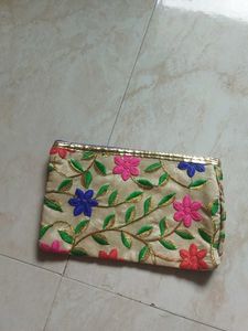 Embroidered Clutch Bag