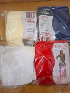 4 Pack Leggings (Cream, Red, Navy, White)