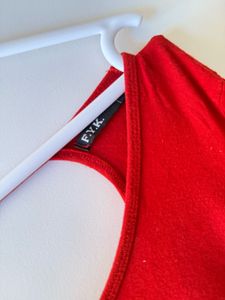 Red Long Sleeve Casual Top