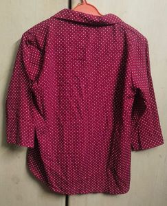 Chic Maroon Printed 3/4 Sleeve Shirt