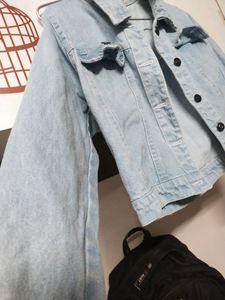 Denim crop jacket.