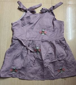 Embroidered Lavender Peplum Top