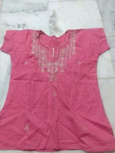 pink cotton short top