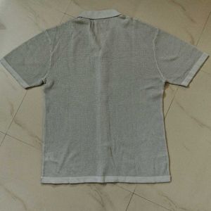 Bewakoof Men's Grey Textured Oversized Shirt