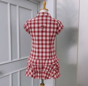 Red Plaid Ruffle Dress