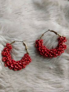 Boho Beaded Hoop Earrings