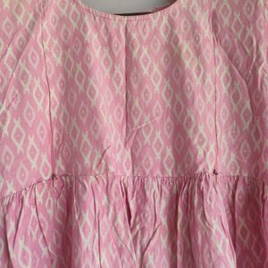 Pink cotton maternity kurta