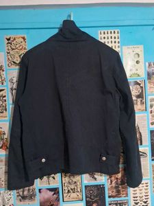 navy hard cotton jacket  with blanket interior