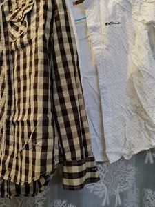 Men's Brown Gingham Checkered Shirt