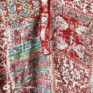 Bohemian Patchwork Print Tunic Top