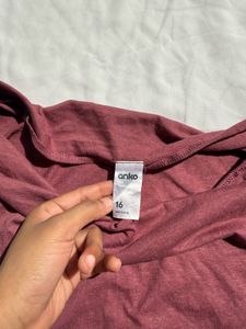 Maroon Ruched Sleeveless Top