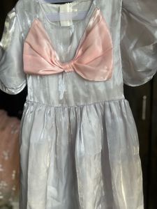 Sparkling Puff Sleeve Dress with Bow
