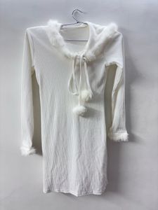 Cute White Pompom Dress
