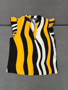 Stylish Striped Flutter Sleeve Top
