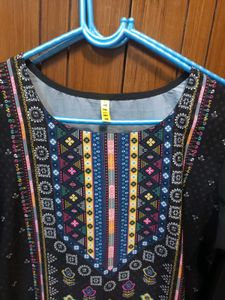 ✨ Preloved Black Printed Crepe Kurta for Sale ✨