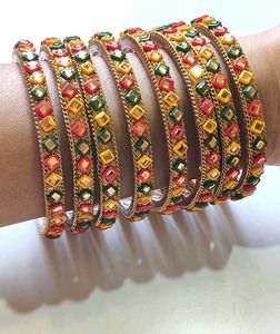 Set of 4 Multicolour Beaded Bangles