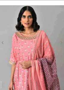 Aurelia Pink Floral  Kaftan Kurta with Pant..