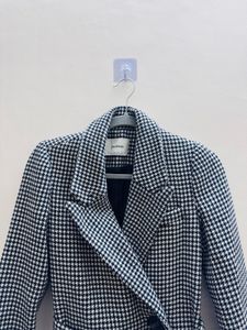 Chic Houndstooth Trench Coat
