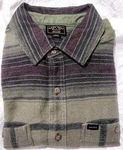 Dark Seas Summit Striped Flannel Shirt