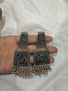 Oxidized Jhumka Earrings