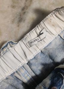 Light Wash Paperbag Waist Jeans LR-85