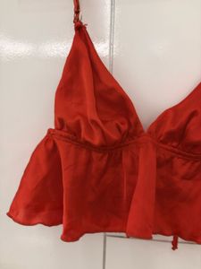 Chic Red Satin Cami Top