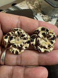 Gold Flower Statement Earrings