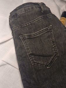 Dark Wash Denim Mini Skirt with Slit