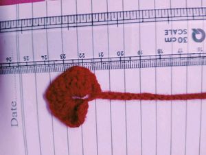 red heart crochet bookmark