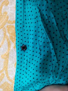 Stylish Teal Polka Dot Shirt