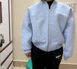 Blue Bomber Jacket- women (can be worn by size