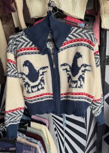 Vintage Patterned Knit Cardigan