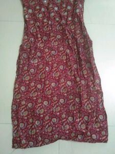 Maroon Printed Kurta