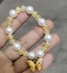 Beaded Bracelet with Butterfly Charm