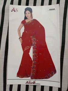 #Ethnic Red new♥️Saree without price tag